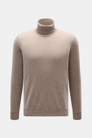 Fioroni  - Herren - Cashmere Rollkragenpullover 'Duvet' taupe meliert