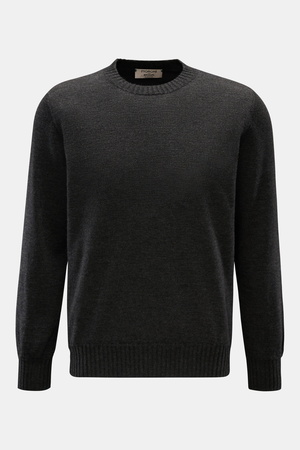 Fioroni  - Herren - Cashmere Rundhalspullover anthrazit meliert