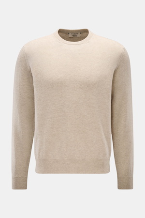 Fioroni  - Herren - Cashmere Rundhalspullover beige meliert