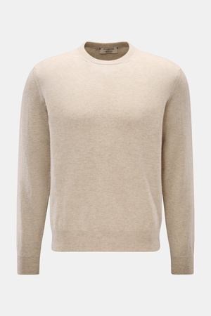 Fioroni  - Herren - Cashmere Rundhalspullover beige meliert