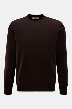 Fioroni  - Herren - Cashmere Rundhalspullover dunkelbraun