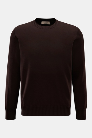 Fioroni  - Herren - Cashmere Rundhalspullover dunkelbraun