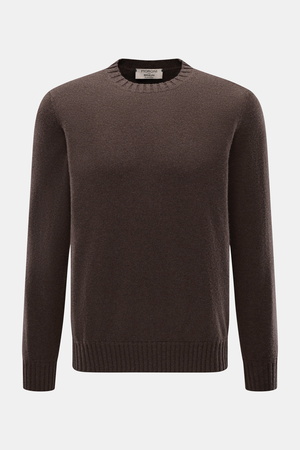 Fioroni  - Herren - Cashmere Rundhalspullover 'Duvet' dunkelbraun meliert