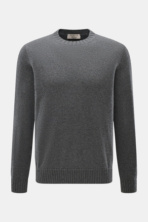 Fioroni  - Herren - Cashmere Rundhalspullover 'Duvet' dunkelgrau meliert