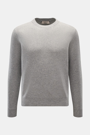 Fioroni  - Herren - Cashmere Rundhalspullover grau meliert