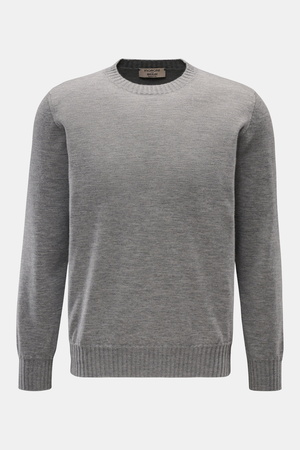 Fioroni  - Herren - Cashmere Rundhalspullover grau meliert