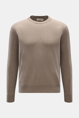 Fioroni  - Herren - Cashmere Rundhalspullover taupe