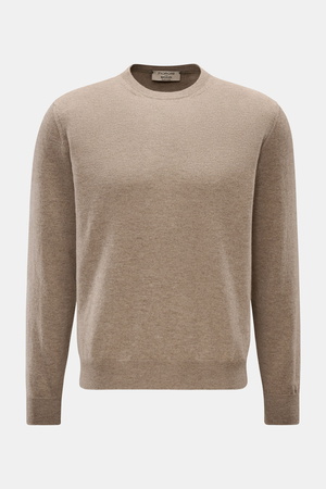 Fioroni  - Herren - Cashmere Rundhalspullover taupe meliert