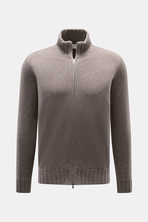 Fioroni  - Herren - Cashmere Strickjacke 'Duvet' graubraun meliert