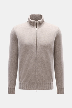 Fioroni  - Herren - Cashmere Strickjacke 'Duvet' taupe meliert