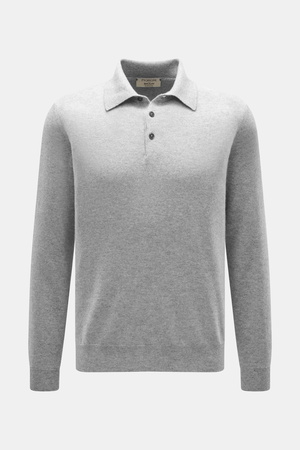 Fioroni  - Herren - Cashmere Strickpolo grau meliert