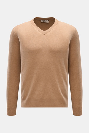 Fioroni  - Herren - Cashmere V-Neck Pullover camel