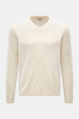 Fioroni  - Herren - Cashmere V-Neck Pullover creme