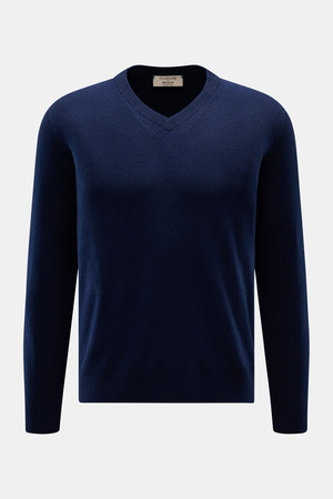 Fioroni  - Herren - Cashmere V-Neck Pullover navy