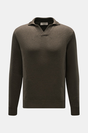 Fioroni  - Herren - V-Neck Pullover oliv