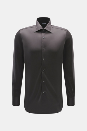 Fray Italy Fray - Herren - Jersey-Hemd Kent-Kragen 'Gabriel' dunkelgrau