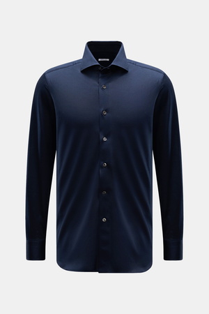 Fray Italy Fray - Herren - Piqué-Hemd Haifisch-Kragen 'Lione Cucitura' navy