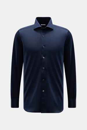 Fray Italy Fray - Herren - Piqué-Hemd Haifisch-Kragen 'Lione Cucitura' navy