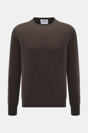 FTC  - Herren - Cashmere Rundhalspullover dunkelbraun