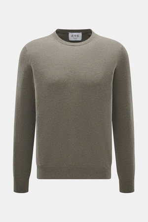 FTC  - Herren - Cashmere Rundhalspullover graugrün