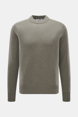 FTC  - Herren - Cashmere Rundhalspullover graugrün meliert