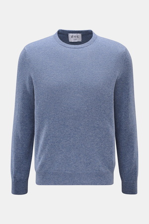 FTC  - Herren - Cashmere Rundhalspullover rauchblau meliert