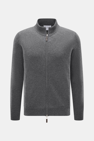 FTC  - Herren - Cashmere Strickjacke dunkelgrau meliert
