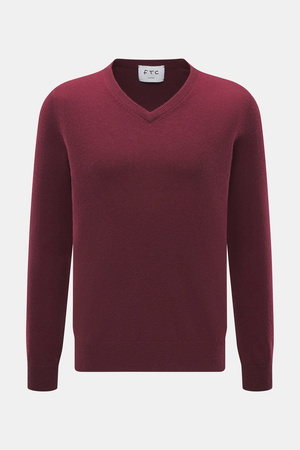 FTC  - Herren - Cashmere V-Neck Pullover bordeaux