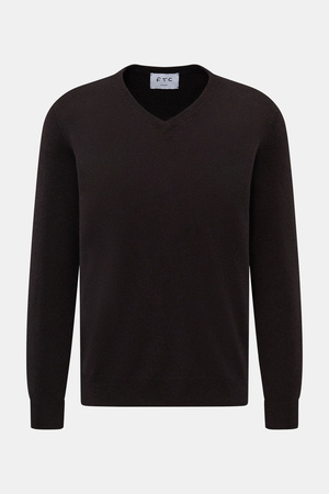 FTC  - Herren - Cashmere V-Neck Pullover dunkelbraun