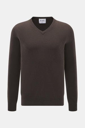 FTC  - Herren - Cashmere V-Neck Pullover dunkelbraun
