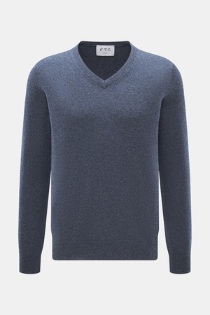 FTC  - Herren - Cashmere V-Neck Pullover graublau meliert