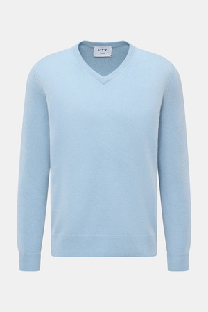 FTC  - Herren - Cashmere V-Neck Pullover hellblau meliert