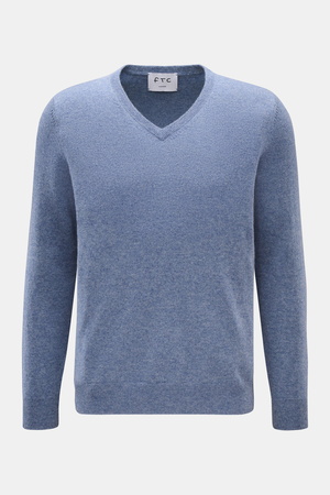FTC  - Herren - Cashmere V-Neck Pullover rauchblau meliert