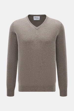 FTC  - Herren - Cashmere V-Neck Pullover taupe meliert