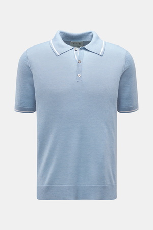 FTC  - Herren - Kurzarm-Strickpolo hellblau