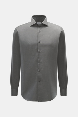 Gherardi  - Herren - Casual Hemd Haifisch-Kragen dunkelgrau meliert