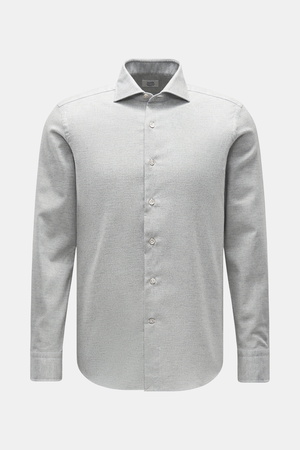 Gherardi  - Herren - Casual Hemd Haifisch-Kragen hellgrau meliert