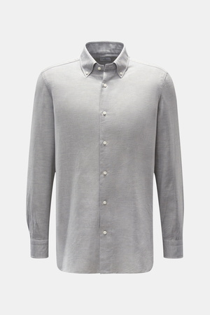 Giampaolo  - Herren - Casual Hemd Button-Down-Kragen hellgrau meliert
