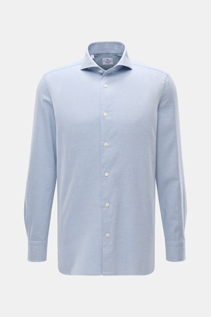 Giampaolo  - Herren - Flanellhemd Haifisch-Kragen rauchblau meliert