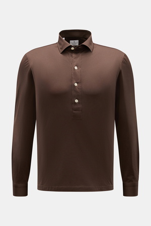 Giampaolo  - Herren - Jersey Popover-Hemd Haifisch-Kragen braun