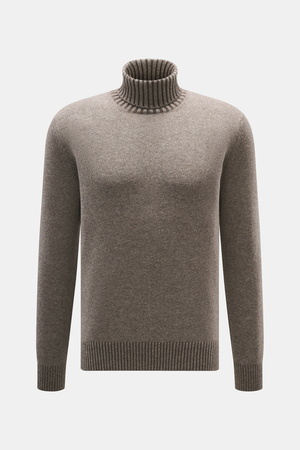 Gran Sasso  - Herren - Cashmere Rollkragenpullover taupe meliert