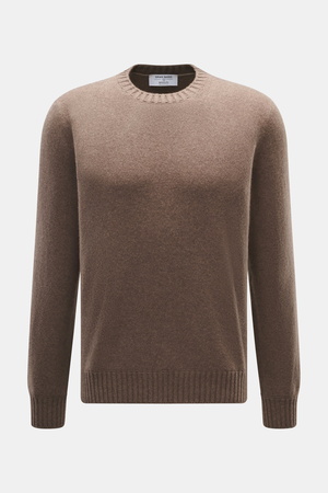 Gran Sasso  - Herren - Cashmere Rundhalspullover graubraun meliert