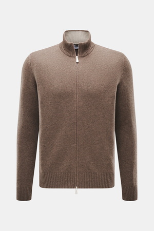 Gran Sasso  - Herren - Cashmere Strickjacke graubraun meliert
