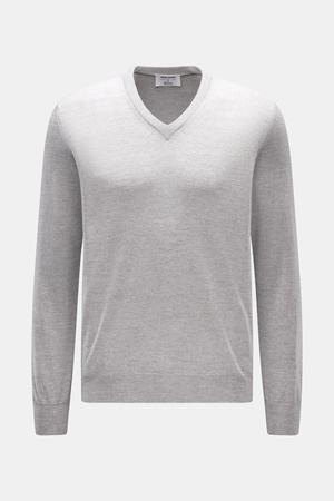 Gran Sasso  - Herren - V-Neck Pullover grau meliert