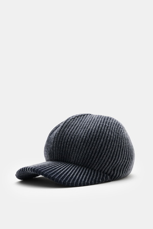 04651 / A trip in a bag - Herren - Strick-Baseball-Cap 'Foggy' navy/grau