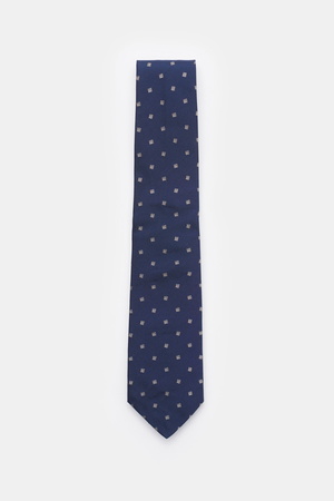 Borrelli  - Herren - Seidenkrawatte navy/grau gemustert