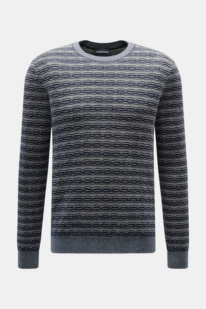 Emporio Armani  - Herren - Rundhalspullover navy/grau gemustert