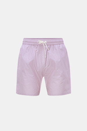 04651 / A trip in a bag - Herren - Badeshorts 'Madeira Swim' rosé/grau gemustert