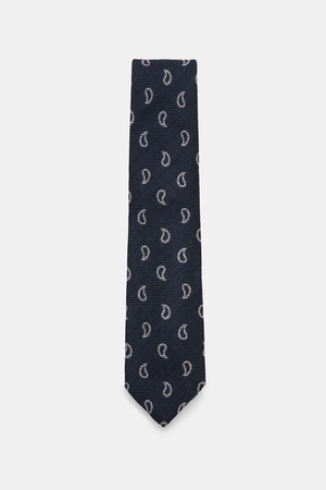 Borrelli  - Herren - Krawatte navy/grau gemustert