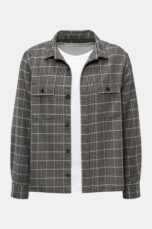 04651 / A trip in a bag - Herren - Overshirt schwarz/grau kariert